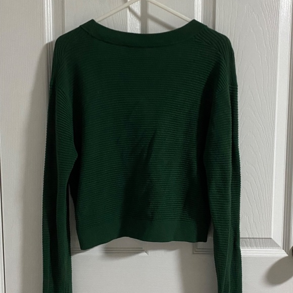 Aritzia Wilfred Light Cropped V-Neck Cardigan In Green — XS - Picture 4 of 4